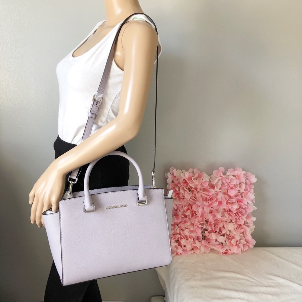 NWT Michael Kors Selma Satchel Lilac - Picture 2 of 7